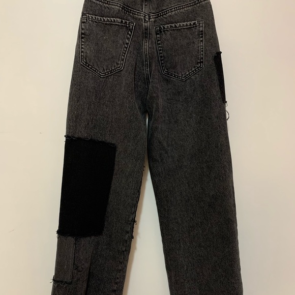 Garage size 00 black (patch) wide leg jeans - Picture 2 of 4